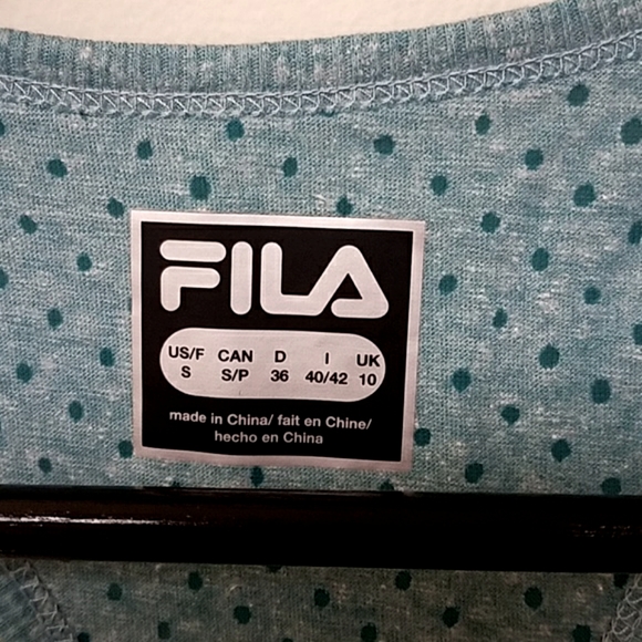 Fila Athletic Tank Top Size S Racerback Turquoise Polka Dot Gym Workout NEW $45 - Picture 5 of 6